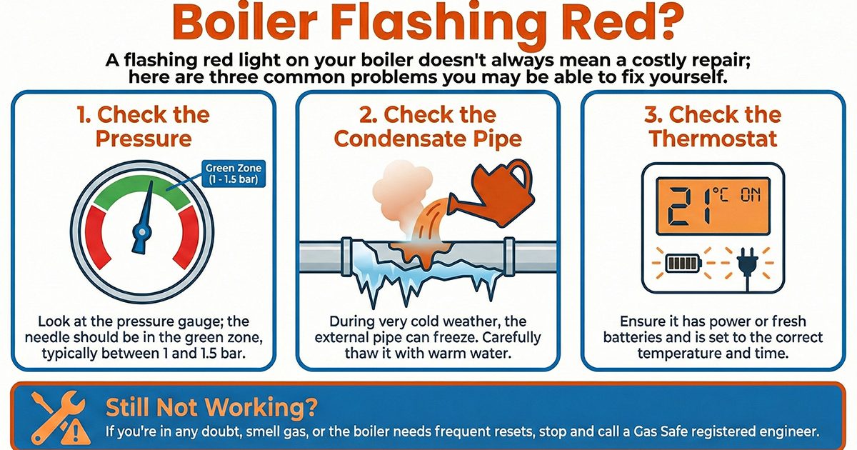 Red Light Flashing on Boiler? Common Reasons & How to Fix It